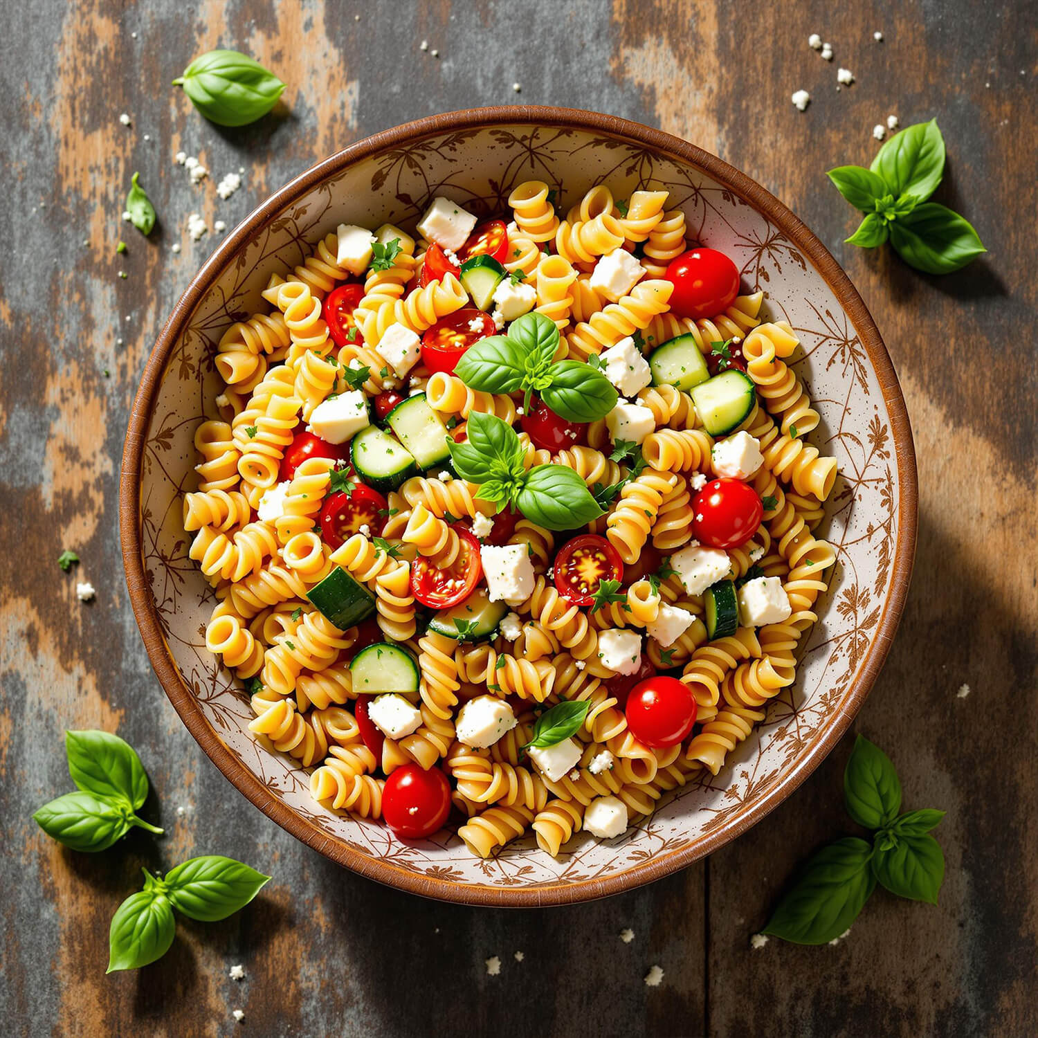 Bunter Nudelsalat verfeinert mit Brenz Salatwunder, ideal für die Grillparty